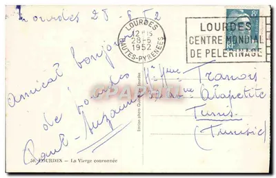Lourdes — La Vergine incoronata — Edizione fotografica Quintal — Verso