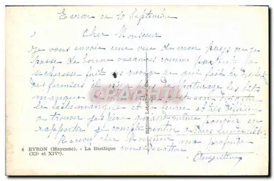Evron — A Basílica (XI e XIV) — Edição Letellier, Evron — Verso