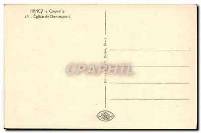 NANCY - Igreja de Bonsecours — V. Roeder, n°45 — Verso