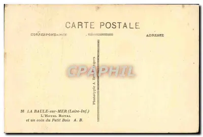 Hotel Royal — La Baule-sur-Mer (Loire-Inf.) — Fototypia A. Bru & Angers, n°38 — Rewers
