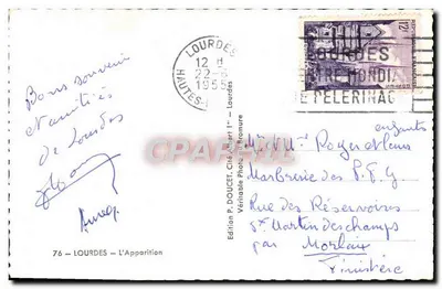 Lourdes — L'Apparition — Édition P. Doucet, Cité Photo du Bromure — Verso