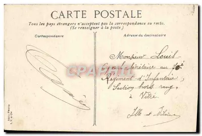 As margens do lago Daumesnil — vista com dois homens e um cisne — editor L.V. & Cie — Verso