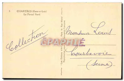 Chartres (Eure-et-Loir) — O Portal Norte — Les Éditions d'Art Martel — Verso