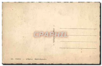 París — La Iglesia de San Agustín — Ediciones MARCO — Reverso