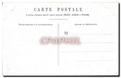 Paris - Ministério da Guerra — torre do relógio decorada, com carruagem e pedestres — Verso