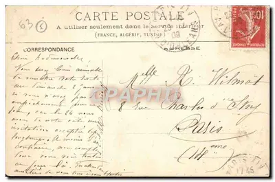 Châtel-Guyon — Cascata de Sans-souci — Garel Ainé, Bazar Clermont-F4, n°136 — Verso
