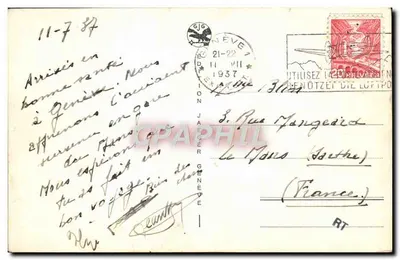 Genebra. Monumento Brunswick e vista da cidade — Edição Jäger, n° 6033 — Verso