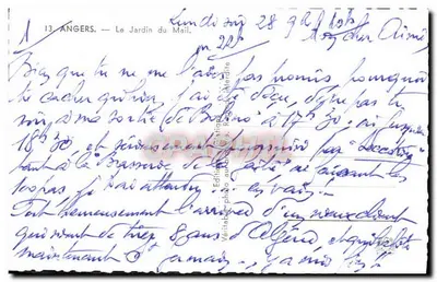 Angers — Ogród Mail — Wydawnictwo fotograficzne w Zamek, Rejestr 13 — Rewers
