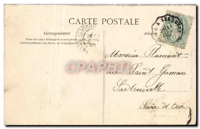 Bilhete postal antigo Mesnieres Cour d'honneur do castelo — Verso