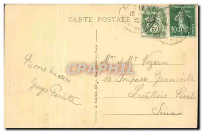 Zrujnowany feudalny pałac w CINQ-MARS (I.-et-L.) — Widok wewnętrzny — A. Boucher, wyd. 2, Rue Condorcet, Tours — Rewers