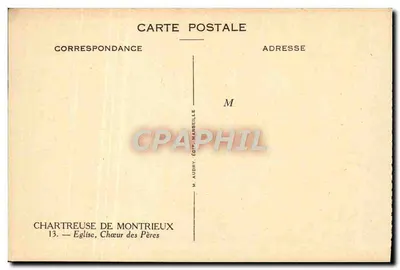 Chartreuse de Montrieux — Kapel van de Vaders — M. Audry, Ed. Marseille — Achterkant