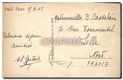 Lindau (Bodensee) — port — widok portu z statkiem "Deutschland" i hotelu Helvetia — wydawca Erwin Burdig, Haiburg — Rewers