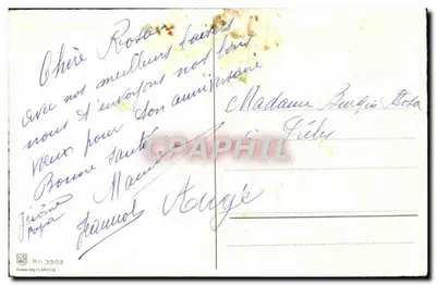 Arranjo de rosas — editor não identificado, n° de série 3503 — Verso