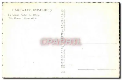 Paris - Les Invalides — O Grande Altar do Dômer — Editor Estel, n° 306 — Verso