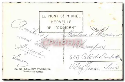 O Monte Santo Michel — A escada de renda — n°147 — Verso