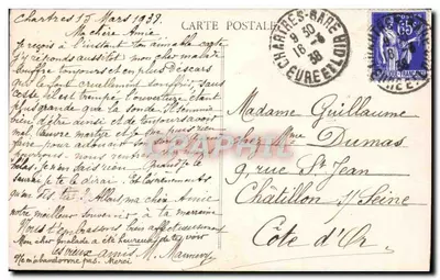 Katedra w Chartres (E-et-L.) — Początek, autor Bridan — G. Fonceault, wyd., Dreux — Rewers