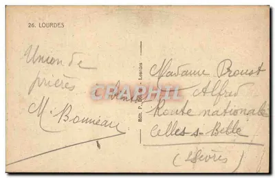 A Gruta de Lourdes — editor P. Douze — n° 26 — Verso