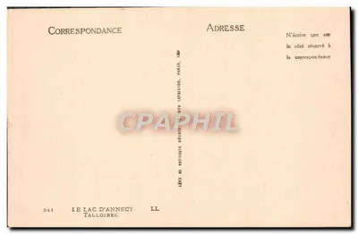 O Lago de Annecy — Talloires — Editor: O Lago de Annecy, Talloires — Verso