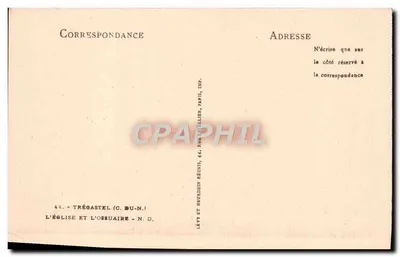Kościół i grobowiec w Trégastel — Trégastel (C. du N.) — Lévy i Neurdein Réunis, Wyd. Paris — Rewers