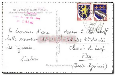 Aufstieg zu den Passen Oredon und CapdeLong — Ansicht von Cap des Longs — Verlag JOVE, Pau — Rückseite