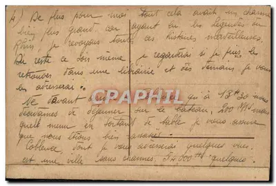 Schloss Rheinstein — castelo sobre falésia acima do rio Reno — editor não identificado — Verso