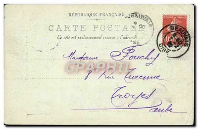 Stara pocztówka Beauvais — Katedra św. Etienne — Rewers