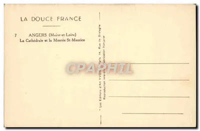 Angers — Cattedrale e la Salita di San Maurizio — Les Éditions d'Art Yvon, Paris — Verso