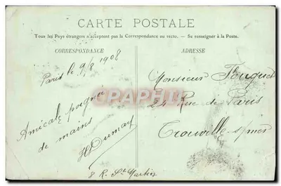 Bilhete postal antigo Paris O Parque Monceau O Monumento de Gounod — Verso