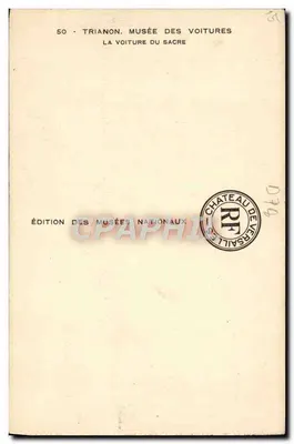 Voiture du Sacre — Trianon — Édition des Musées Nationaux n°50 — Verso