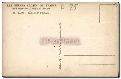 Église N.-D. d'Auteuil — Paris — Éditions d'Art 'Patreys' — Verso