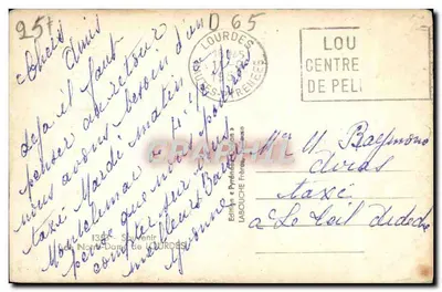Lourdes — Najświętsza Maryja Panny z Lourdes — Wydawnictwo Labouche Frères — Rewers