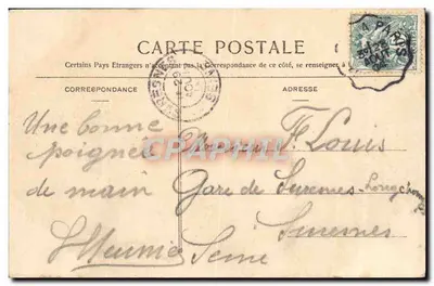 Coubert — Ruínas do Velho Castelo — Thibault, edição Melun-Fontainebleau 179 — Verso