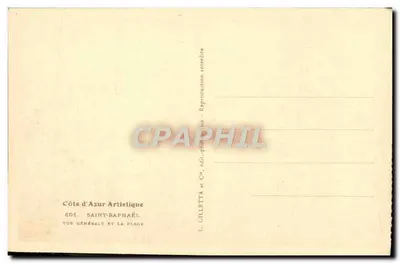 Saint-Raphaël — Ogólny widok i plaża — L. Gilletta & Cie, Artystyczna Côte d'Azur, nr 601 — Rewers