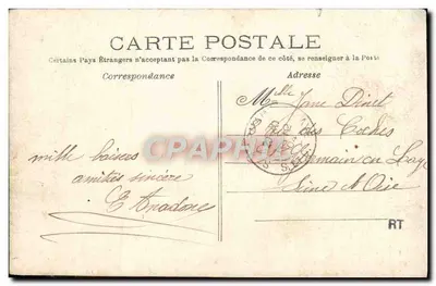 Stara pocztówka Las St. Germain-en-Laye Zamek Du Val — Rewers