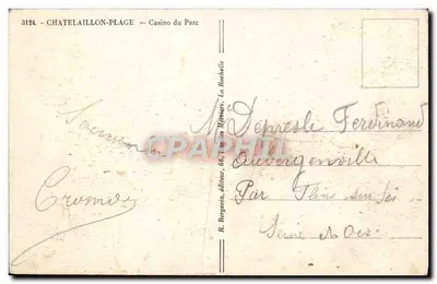 Châtelailly-Plage — Casino do Parque — R. Bergeron, La Rochelle — Verso