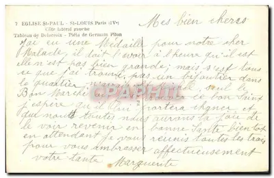Kościół św. Pawła - Saint-Louis (IVe) — Obraz Delacroixa - Pietà Germain Pilon — Rewers