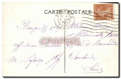 Bourges — Hotel das Postas, Fachada da Rue Moyenne — Editor Bcher, n° 323 — Verso