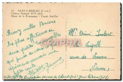 Castelo de Azay-le-Rideau — Fachada Sudeste — editor Cim — Verso