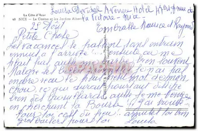 Nice — Kasyno i Ogród Albert — Wydawca G. GILBERTA — Rewers