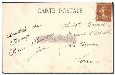 Bourges — Façada katedry — E. Maquaire, wyd., Bourges, n° 201 — Rewers