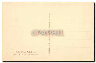 Menton — Ogólny widok — L. Gilletta et C°, wydawca — Rewers