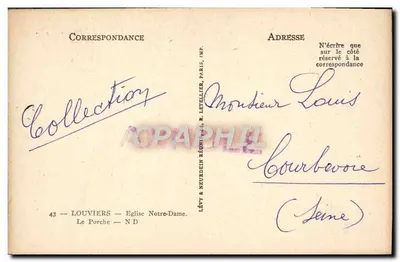 Louviers — Katedra Najświętszej Maryi Panny — wydawca Lévy & Neurdein, nr 43 — Rewers