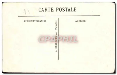 Versailles — Luchtfoto van het Park, het Paleis en de Stad — A. Cosse, Uitgever — Achterkant