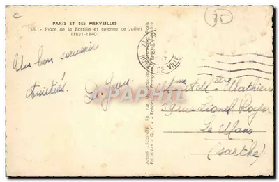 Place de la Bastille i kolumna Lipca — Paryż — Éditions de la Ville de Paris — Rewers