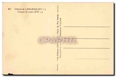 Castillo de Langeais — Fresca de Luini (siglo XVI) — Les Éditions d'Art Yvon, París — Reverso