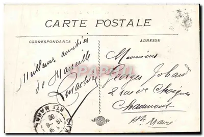 MARSEILLE - A Corniche, Efeito de Onda — editor desconhecido, n° 69 — Verso