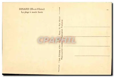 Dinard (Ille-et-Vilaine) — Plaża przy pełni morskiej — Wydawnictwo Art Yvon, Paryż — Rewers