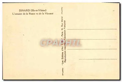 Dinard (Ille-et-Vilaine) — Estuarium rzeki Rance widziane z Vicomté — Les Éditions d'Art Yvon, Paryż — Rewers