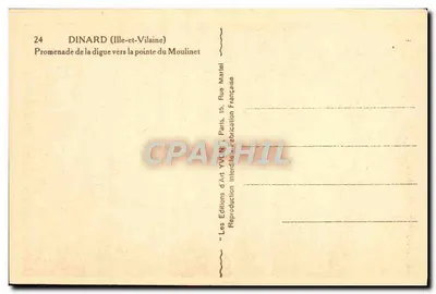 Dinard — Promenada brzegowa w kierunku punktu Moulinet — Wydawnictwo Sztuki YV (N° 24) — Rewers