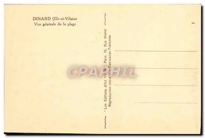 Dinard (Ille-et-Vilaine) — Ogólny widok plaży — Wydawnictwo Sztuki YV N°15, Paryż — Rewers